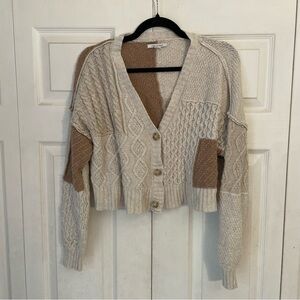 American Eagle Patchwork Cotton Long Sleeve Cardigan Sweater Extra Small